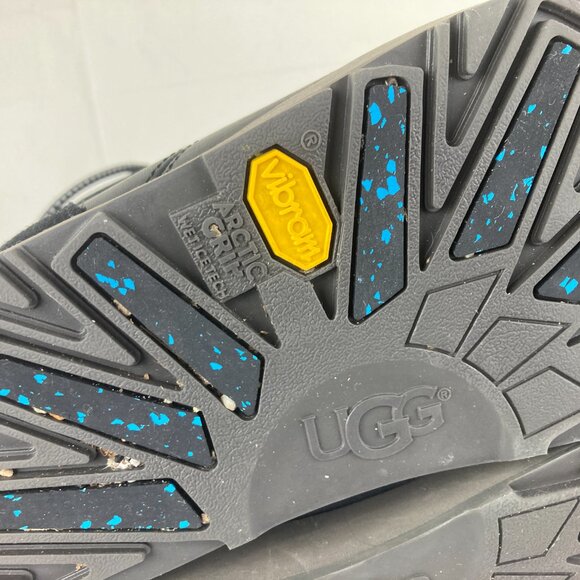 UGG Viki Womens 8.5 Leather Shearling Lace Up Vibram Soles Winter Ankle Boots - Picture 11 of 11